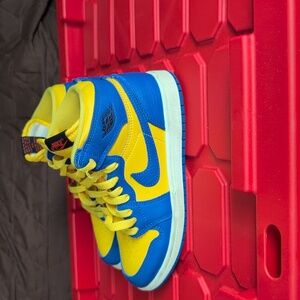 Nike Air Jordan Bold Blue and Yellow Sneakers